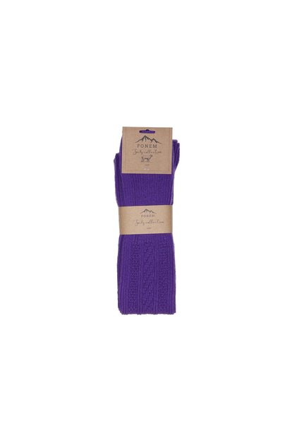 Women's Over-The-Knee Wool Socks Fo 8015 - 58% Wool Blend, Woven Fabric Structure, Warm and Stretchy Boot Socks