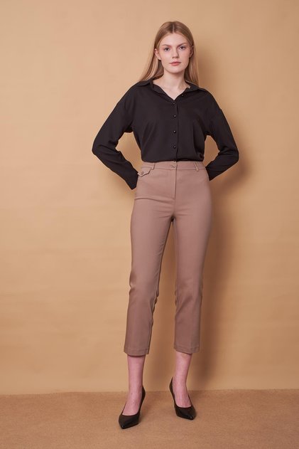 Women's Collared Off-Shoulder Long Sleeve Lycra Free Fabric Shirt-Black