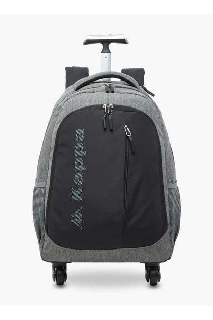 Logo Print Trolley Backpack with Retractable Handle - 48x34x23 cm