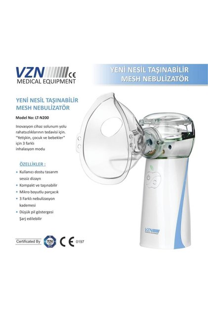 Taşınabilir Yeni Mesh Nebulizatör Şarjlı,Ayarlanabilir 3 Kademeli(LT-N200)