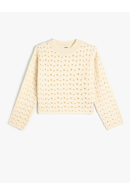 Openwork Sweater Knitwear Round Neck