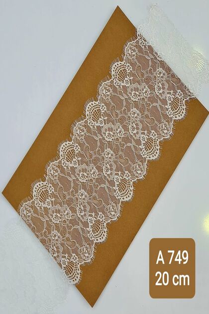 Beyaz Sakallı Dantel 20 Cm (3 Mt)