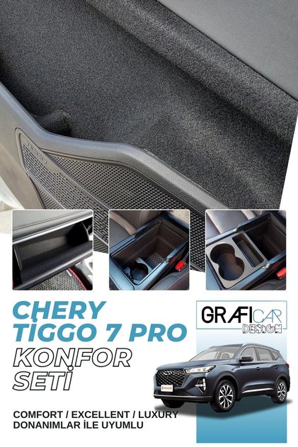 Chery Tiggo 7 Pro Konfor Seti Araç Içi Eşya Cepleri Ses Giderici COMFORT / EXCELLENT / LUXURY Uyumlu