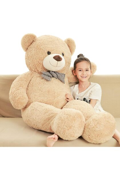 140 cm Giant Size Cute Plush Big Bear with Bow Tie - Special Gift for Lover - 100% Domestic Production