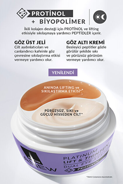 Système Double Yeux Avon Anew Platinum Lift & Tighten – 2x10ml – Neuf, Valide Jusqu'à 2027