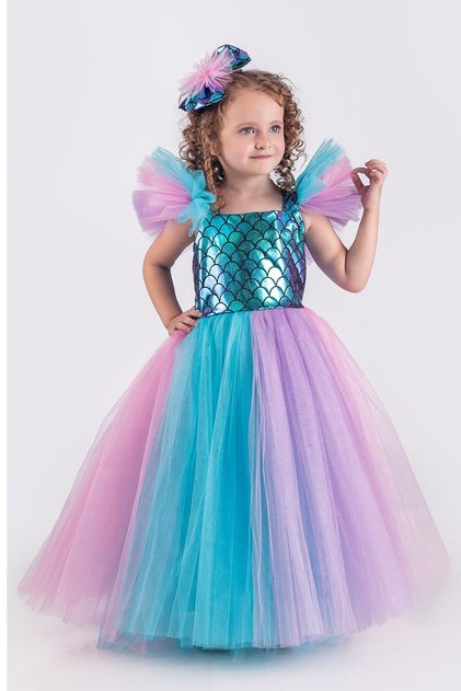 Mermaid Dress with Long Tulle Skirt