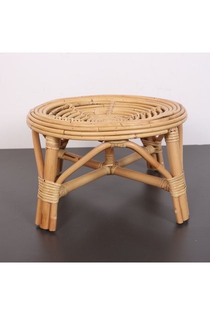 YUMRU DOĞAL KUBU RATTAN 40x25 Sehpa & Tabure