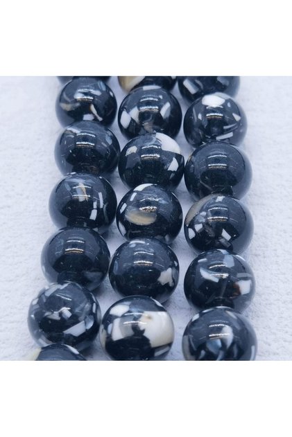 Natural Stone Black Howlite 8 mm 1 String (47 Pieces)