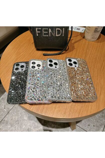 Aksesuarkolic Apple iPhone 16 Pro Stone Luxury Full Taşlı Telefon