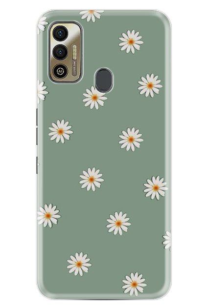 Spark 7T Kılıf Boutique Baskılı Resimli Yeşil Papatyalar Pcode -041