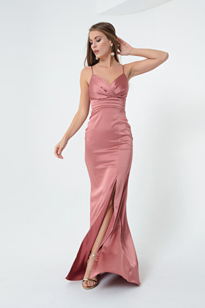 queen latifah formal dresses 1990s Vintage Bill Blass Salmon Pink Silk Draped Evening Gown Dress – Modig main image 1