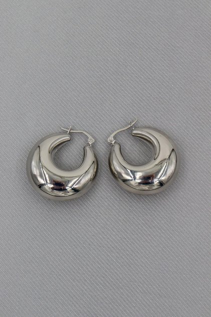 Gold Silver Special Series Brass Plated Curved Tube Plate Hoop Earrings