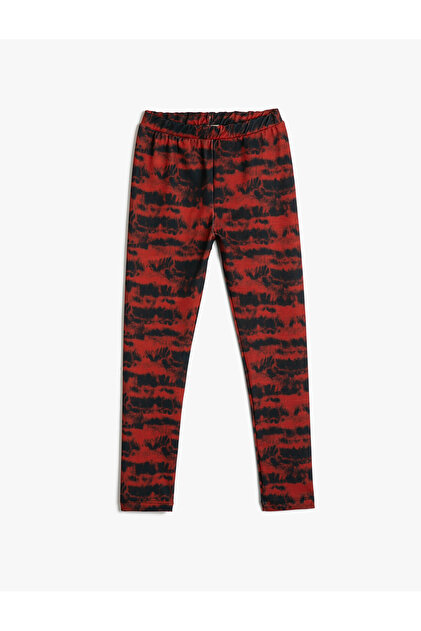 Leggings with Elastic Waist and Abstract Pattern