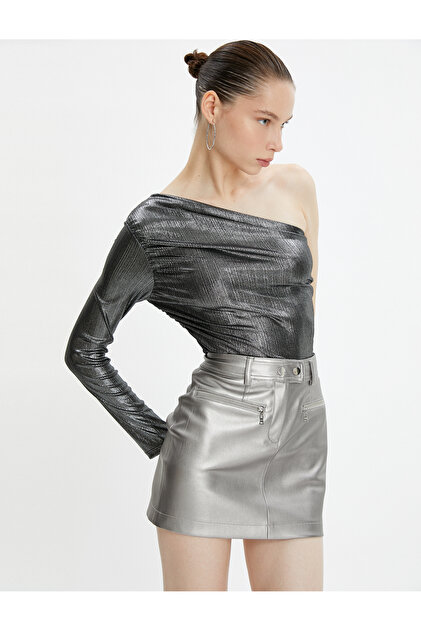 Koton One Shoulder Blouse - Camicia Asimmetrica Per Ragazza, Taglia 13/14 Anni (164 Cm), Colore Unico