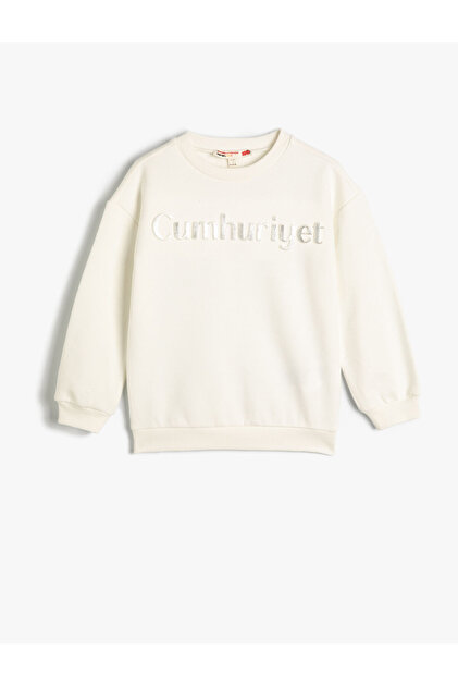 Republic Printed Sweatshirt Embossed Printed Embellished