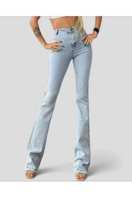 Melina's Spanish High Waist Colorfast Blue Snow Jeans