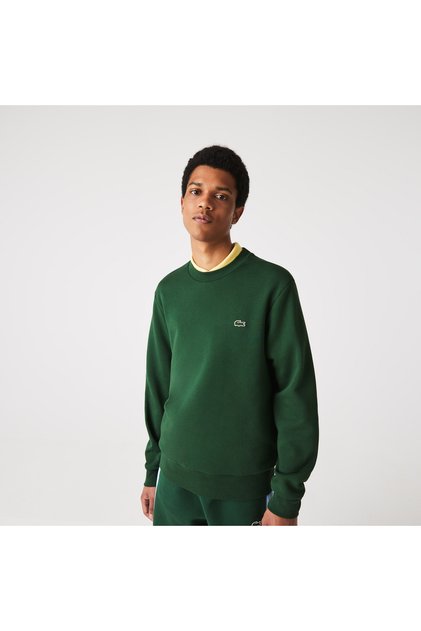 Erkek Classic Fit Bisiklet Yaka Yeşil Sweatshirt