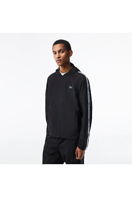 Lacoste Erkek Dik Yaka Baskılı Siyah Mont - Fiyatı, Yorumları