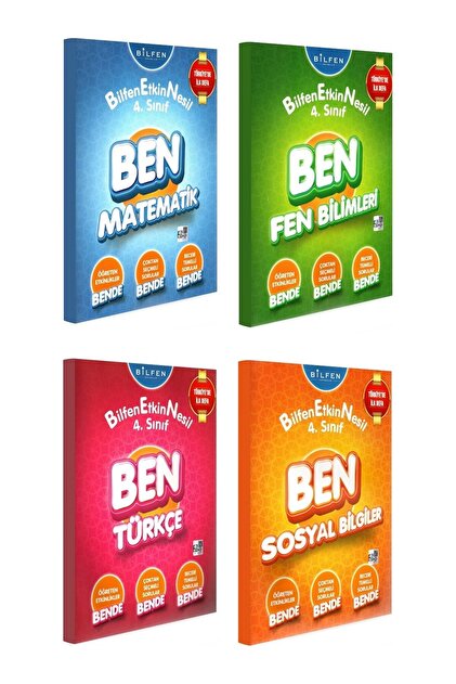 Bilfen Yayınları 4.sınıf Ben Matematik,fen,sosyal,türkçe 4'lü Set