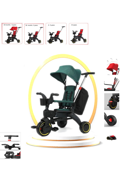 Trike Plus F3 Ebeveyn Kontrollü Katlanabilir Bisiklet Yeşil