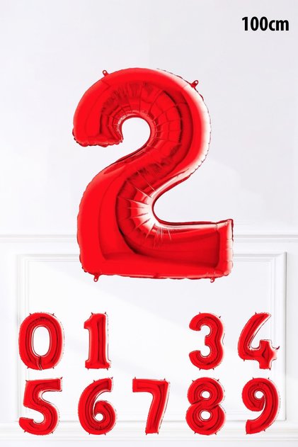 Red number foil balloon large size red number age balloon 100cm 40inch