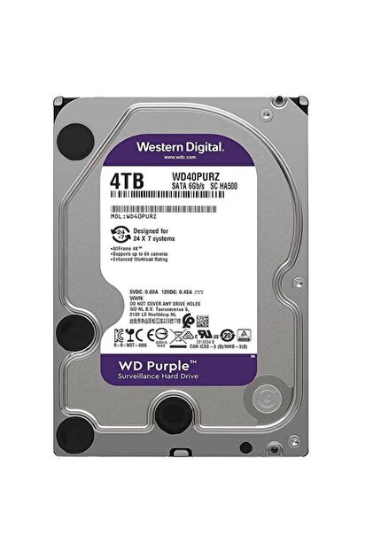 WD Purple 4TB WD40PURZ 3.5インチHDD（52/53） ProstarTeknoloji Western Digital 4 Tb 3.5 Wd 5400rpm 64mb Purple