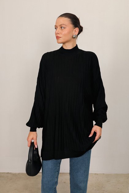 Black Basic Knitwear Tunic 70-2199