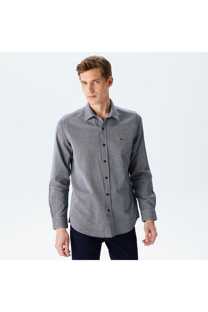 Erkek Slim Fit Gri Gömlek
