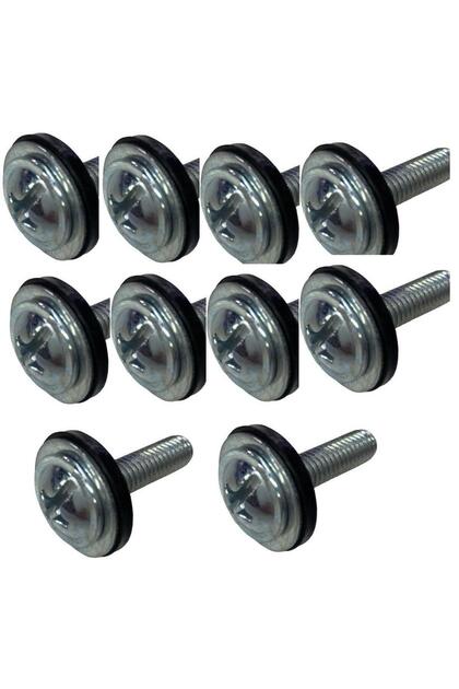 MOTOSİKLET KAPORTA VİDASI LASTİKLİ 6MM 2.5 CM 10 ADET