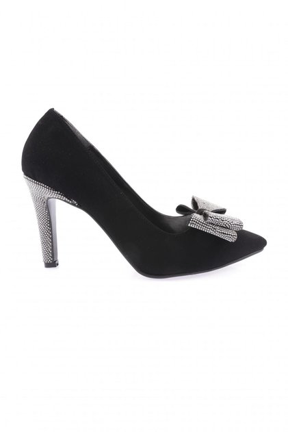 1315 23y Women's Pointed Toe Crystal Stone Bow Evening Dress Shoes