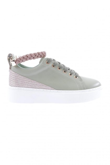 Women's thick sole anklet detailed silver stone sneakers shoe mint green 15299623118