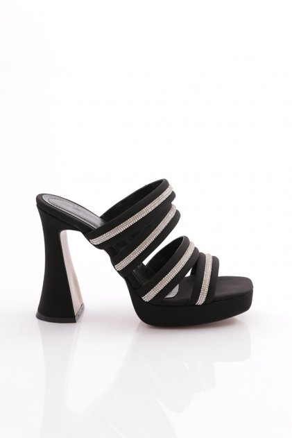 C5125 Women's Stone Stripe Evening Dress Heeled Slippers