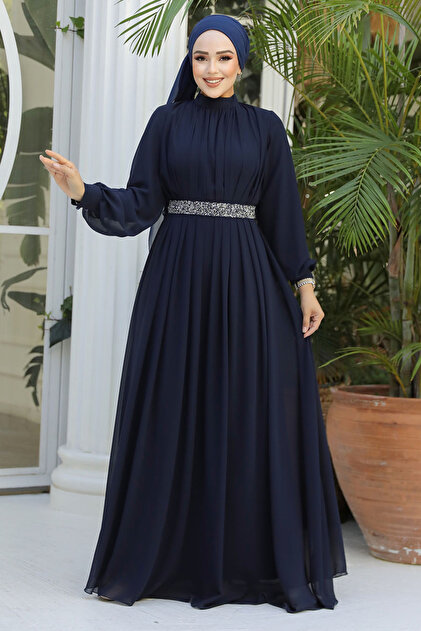 hijab with navy blue dress NAVY BLUE EVENING DRESS