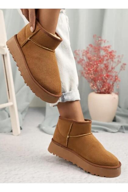 London K11Y02 Women's Short Boots with Fur Inside and Thick Soles