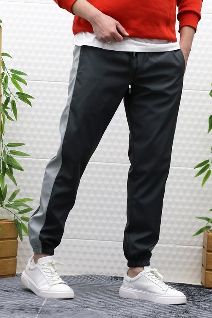 Men's Jagger Pants Parachute Fabric Water-Repellent Windproof Side Trimmed
