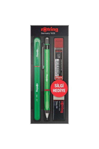 ROTRING 4-PIECE VISUCLICK SCHOOL SET 0.7 GREEN
