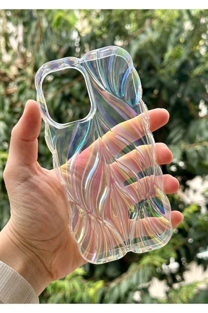 iPhone 16 (6.1 Inch) Compatible Hologram Leaf Pattern Lux Case Cover