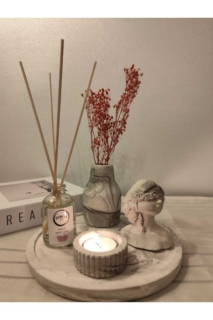 Dekoratif Özel set Oda Kokusu Siyah Renkli Set (tealigt mum hariçtir)