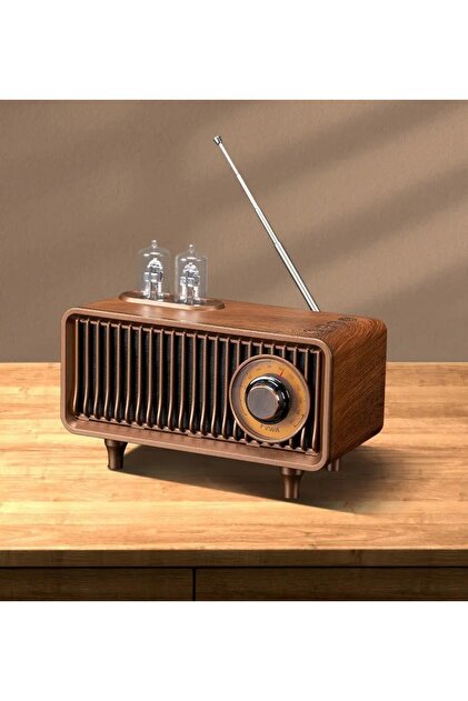 Coverzone Yeni Nesil Retro Radyo Görünümlü Speaker USB TF AUX