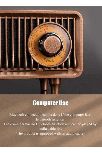 Coverzone Yeni Nesil Retro Radyo Görünümlü Speaker USB TF AUX