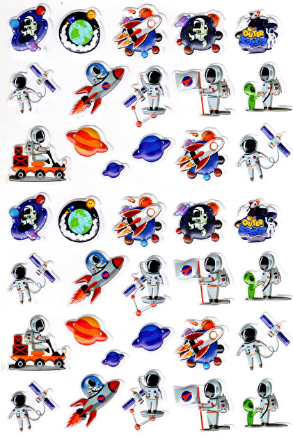 Astronaut A4 Sticker Notebook - Embossed and Planner Label (Lim538)