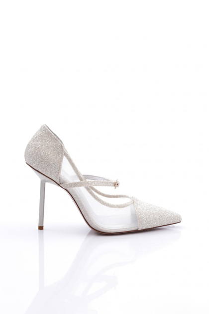 Women's Heeled Shoes White Glitter 56583557