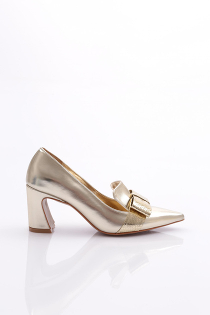 159 Women's Ribbon Patterned Heeled Shoes