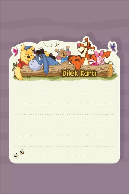 Winnie The Pooh Temalı Dilek Kartı 20'li
