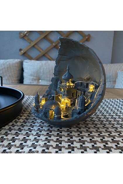 Root Made Ay Şehri Peri Ledli Dekoratif Obje Diorama Ay Şehri