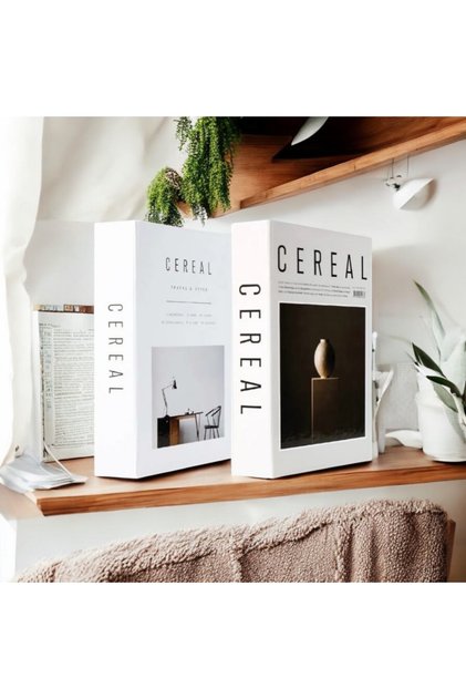 Cereal Vazo/Masa 2’li Dekoratif Kitap Kutu Set