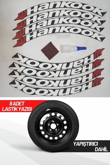 Hankook Motorcycle and Automobile Vehicle 3d Auto Tire Lettering Sticker Rigging 8 Pieces