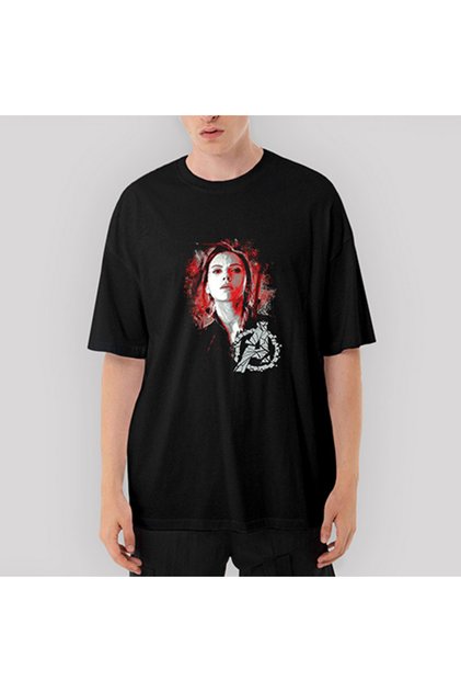 Black Widow Oversize Black T-Shirt