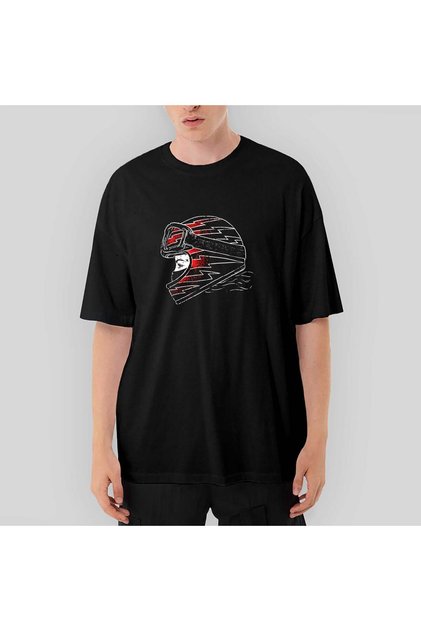 Tricou negru supradimensionat pentru fete Motocycle Thunder