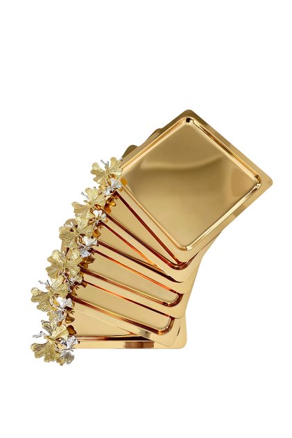6-Piece Luxury Coffee Presentation Tray| Gold Butterfly
